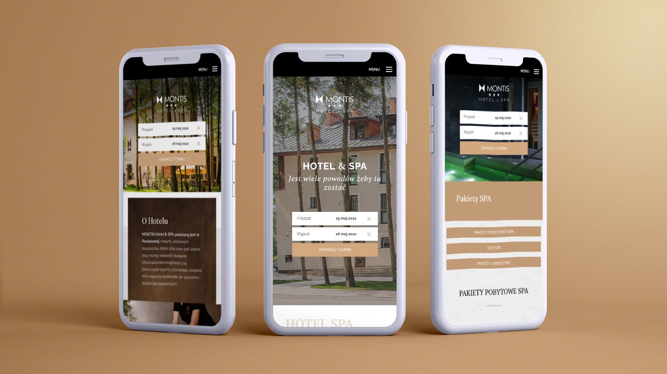 Strona internetowa dla Hotelu Montis - wersja mobilna