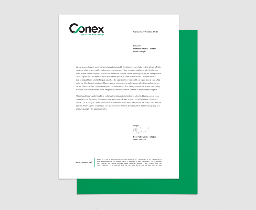 Logo i identyfikacja wizualna dla firmy Conex